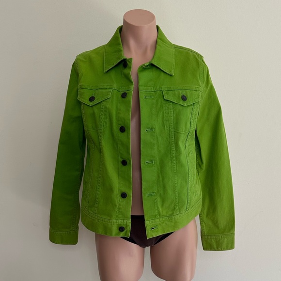 Talbots Classic Jean Jacket in Bright Green - Picture 4 of 9